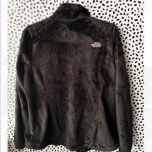 Black furry fleece North Face Zip up